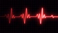 The heartbeat. Electrocardiogram. EKG monitoring in an emergency. Electrocardiogram, or ECG. End of the life-beat line.ÃÂ  bright Royalty Free Stock Photo